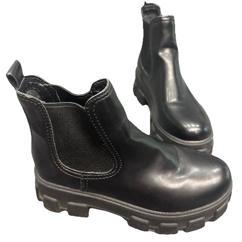 Circus NY Sam Edelman Darielle Chelsea Boots Black Platform Lug Sole Women's 6.5